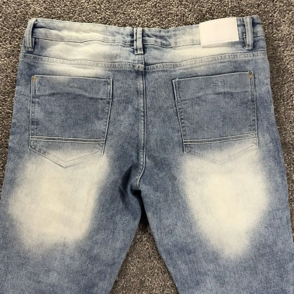 SOUTHPOLE Jeans Men's‎ 36x32 (34x31) Skinny Acid Wash Stacked Knee Distressed
